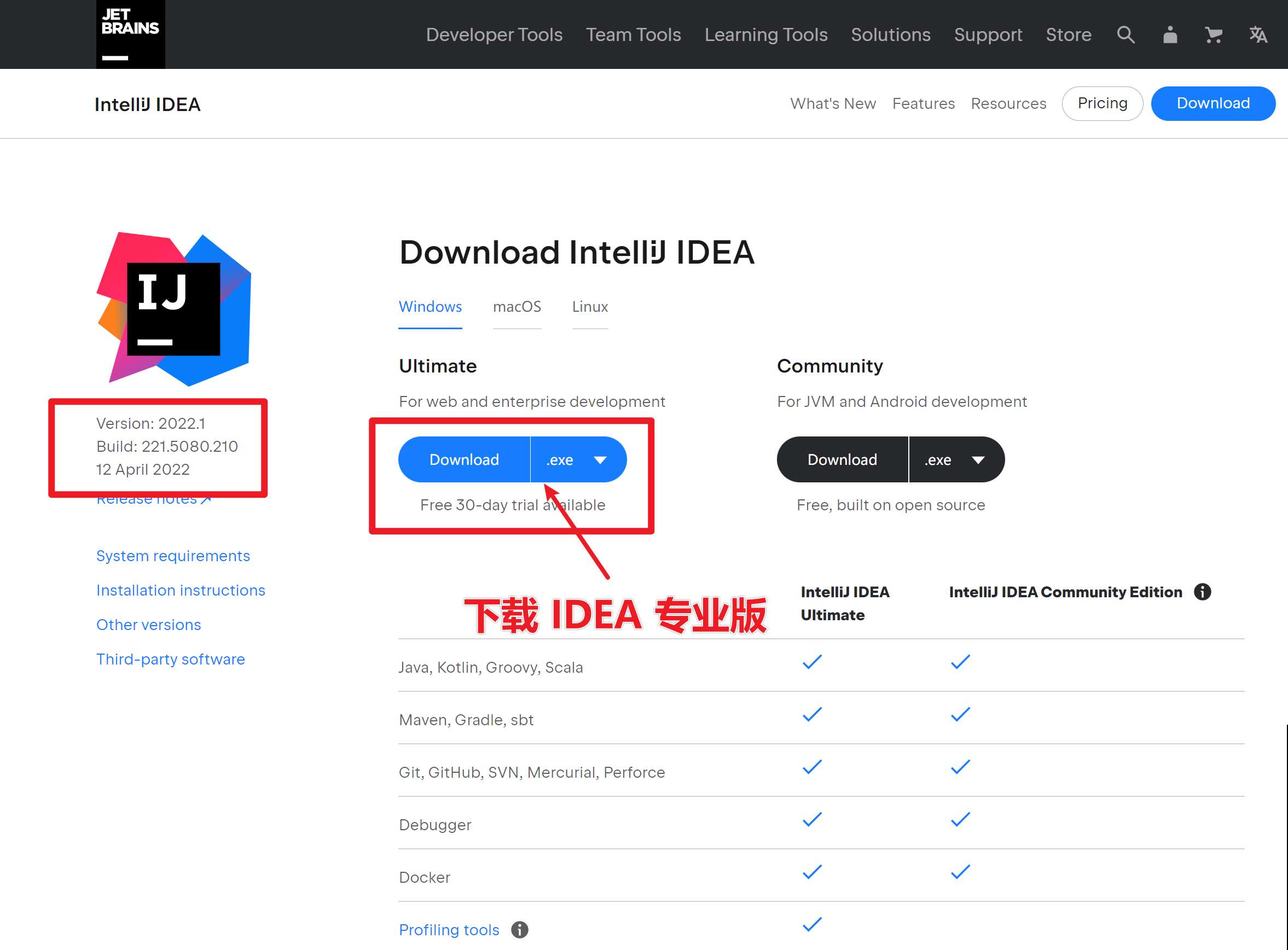 IDEA 2022.1版本官网下载